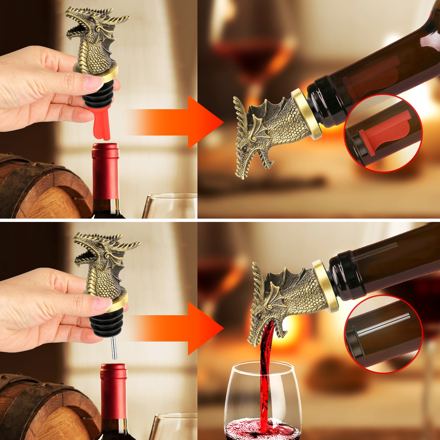 Dragon Head Alcohol Dispenser and Stopper