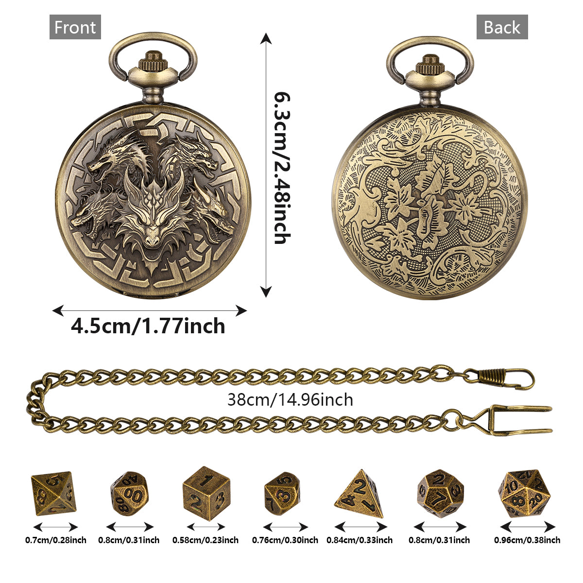 Hydra Hidden Dice Pocket Watch -