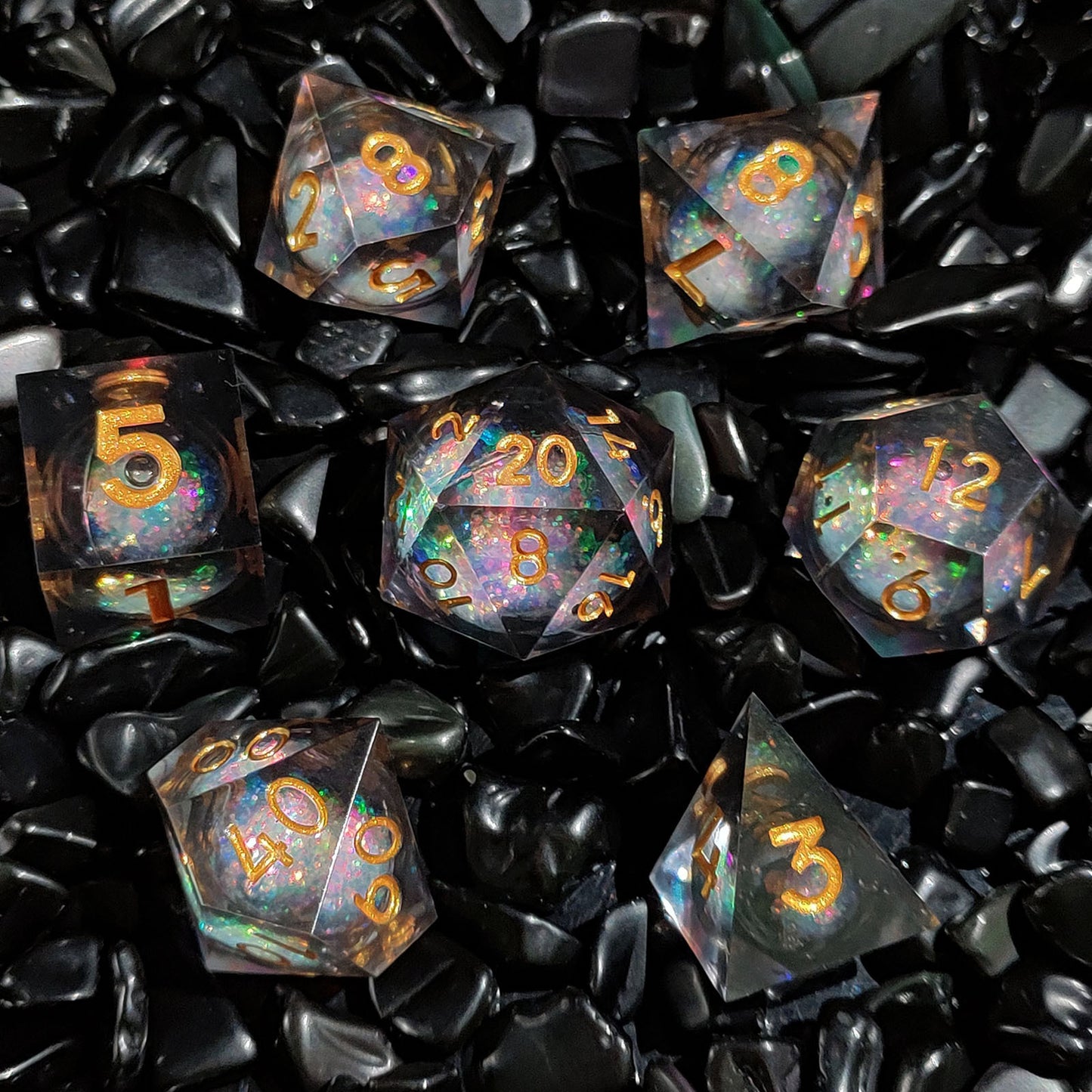 Iridescent Galaxy Dice Set