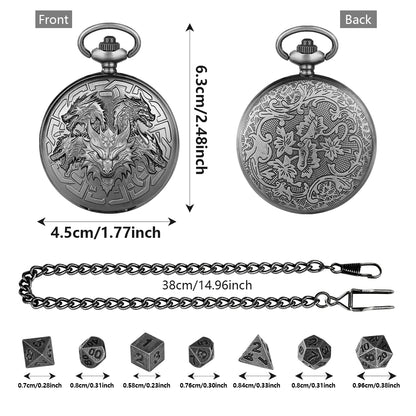 Hydra Hidden Dice Pocket Watch -