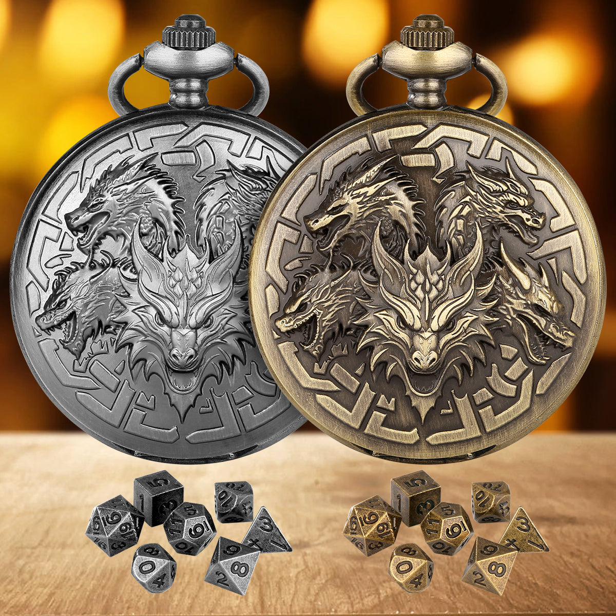 Hydra Hidden Dice Pocket Watch -